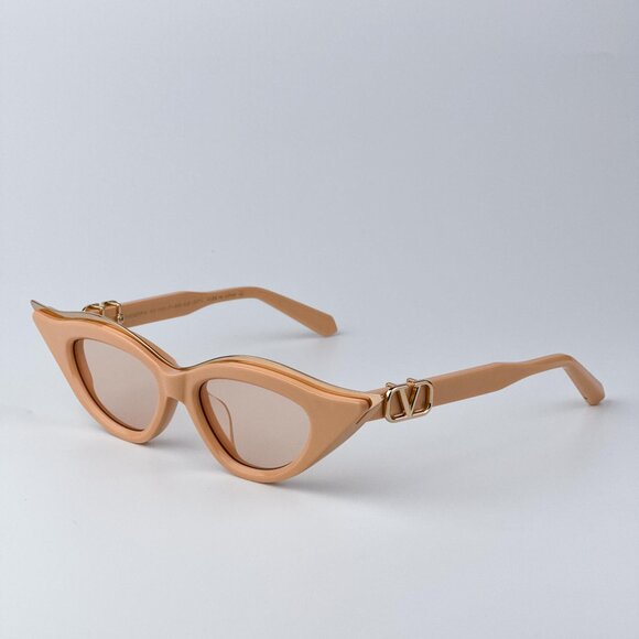 Valentino Women BRAND NEW Sunglasses Beige Gold Nude Cat Eye V - GOLDCUT - II - Picture 9 of 12